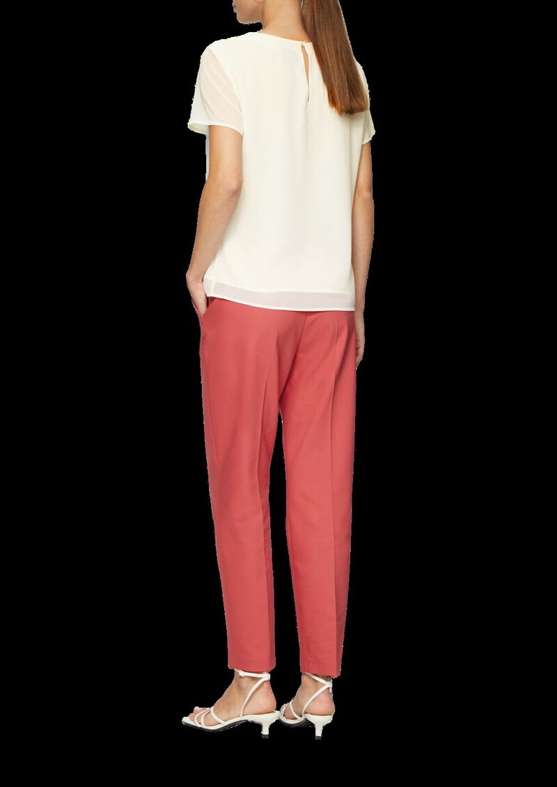 Chiffonbluse mit Falten am Ausschnitt