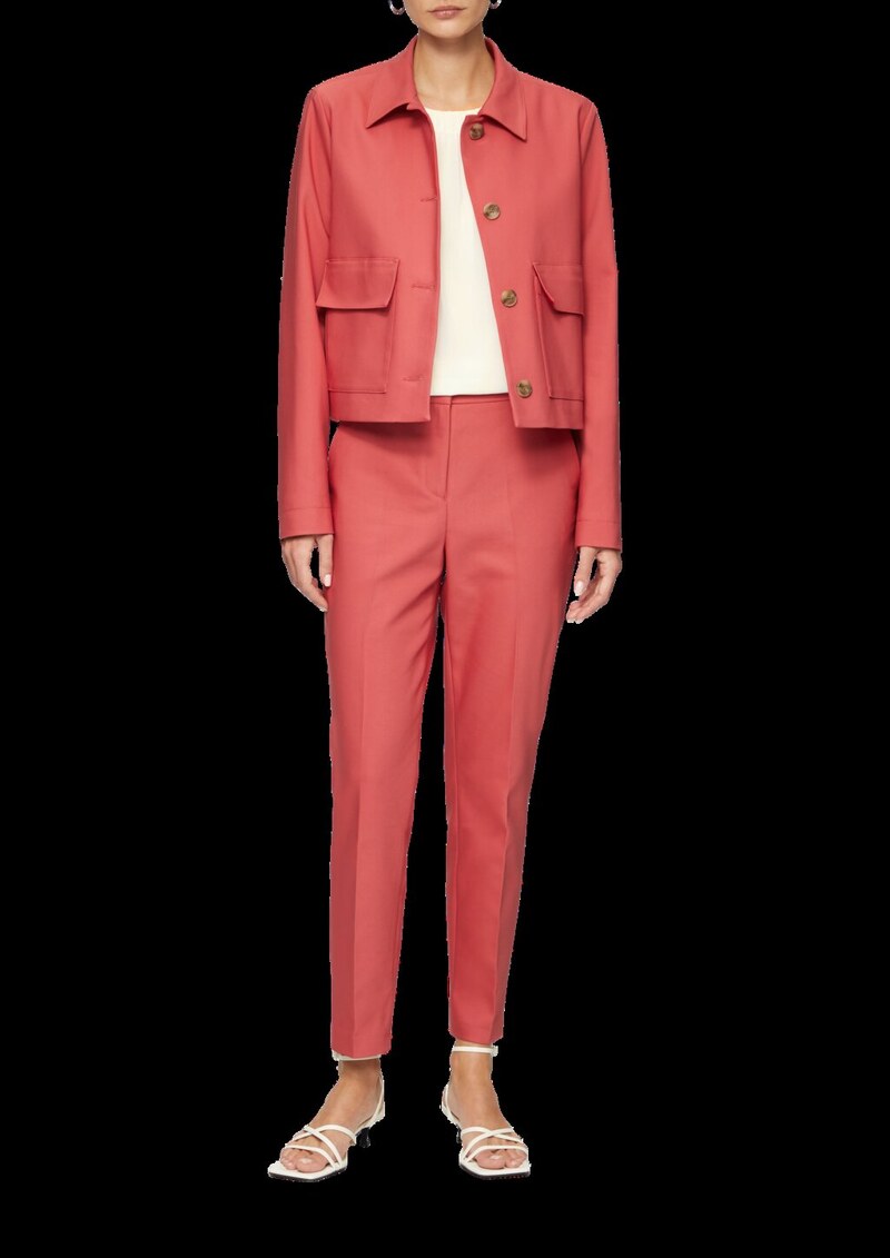 Chiffonbluse mit Falten am Ausschnitt