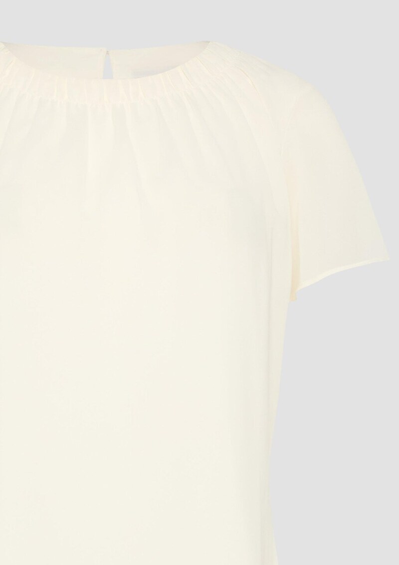 Chiffonbluse mit Falten am Ausschnitt