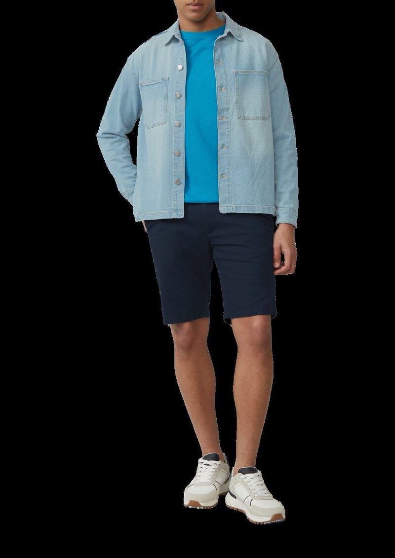 T-Shirt mit Flammgarnstruktur und Logo-Print