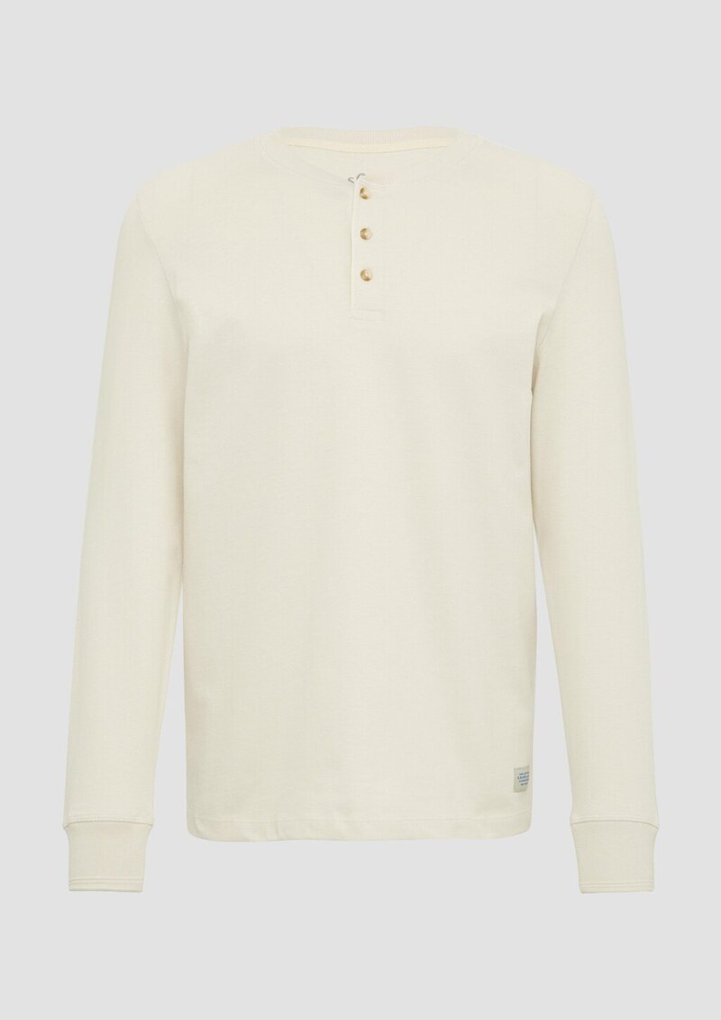 Langarmshirt mit Henleyausschnitt und Ärmel-Bündchen