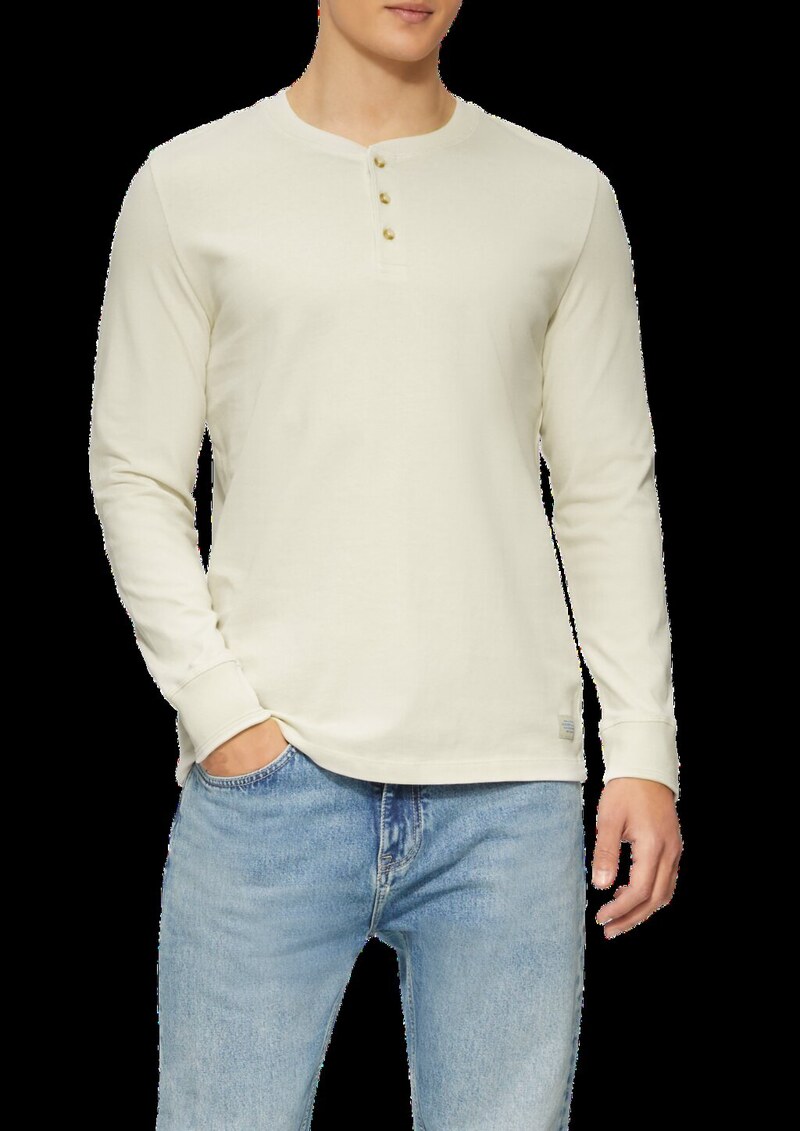 Langarmshirt mit Henleyausschnitt und Ärmel-Bündchen