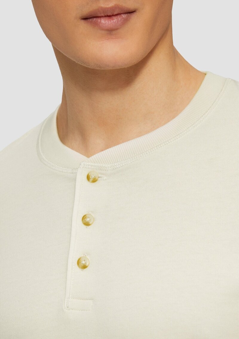 Langarmshirt mit Henleyausschnitt und Ärmel-Bündchen