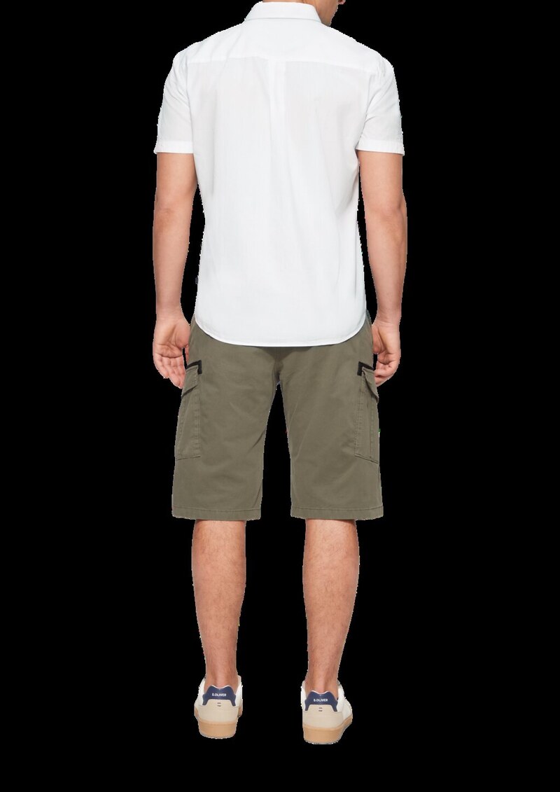 Regular Fit: Kurzarmhemd mit Struktur-Streifen und Button-Down-Kragen