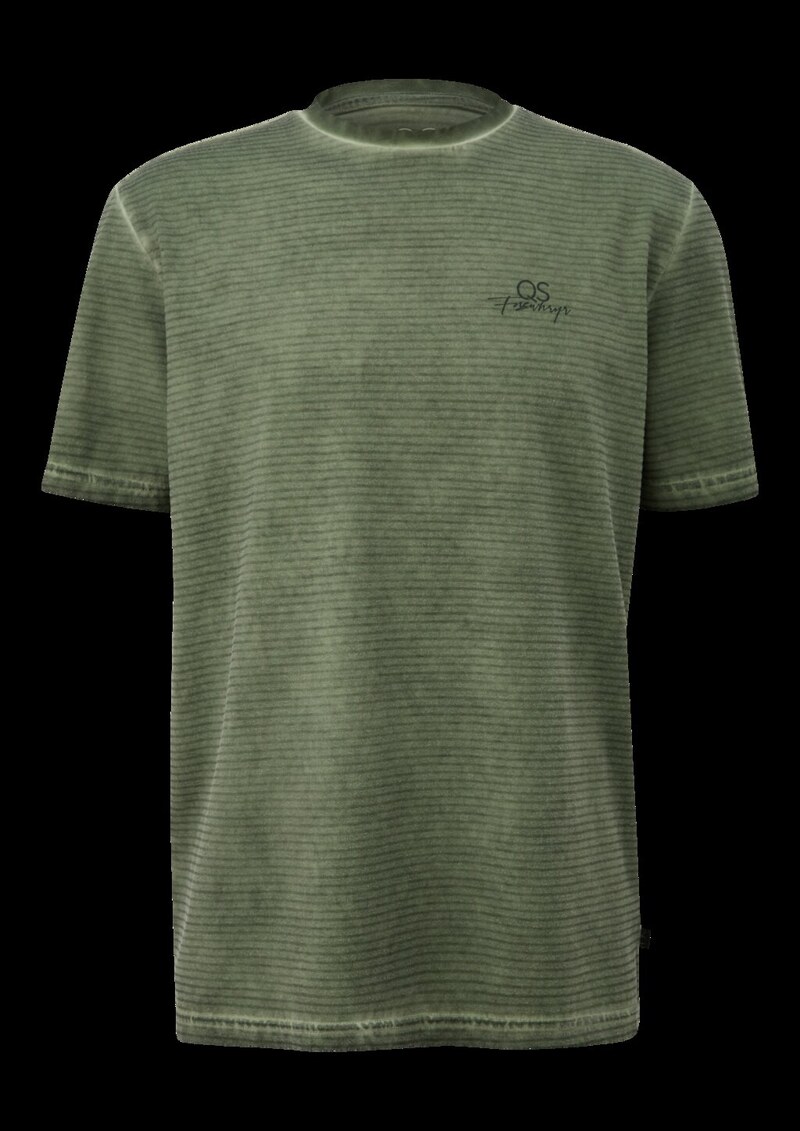 Gewaschenes Ringelshirt mit Rundhalsausschnitt