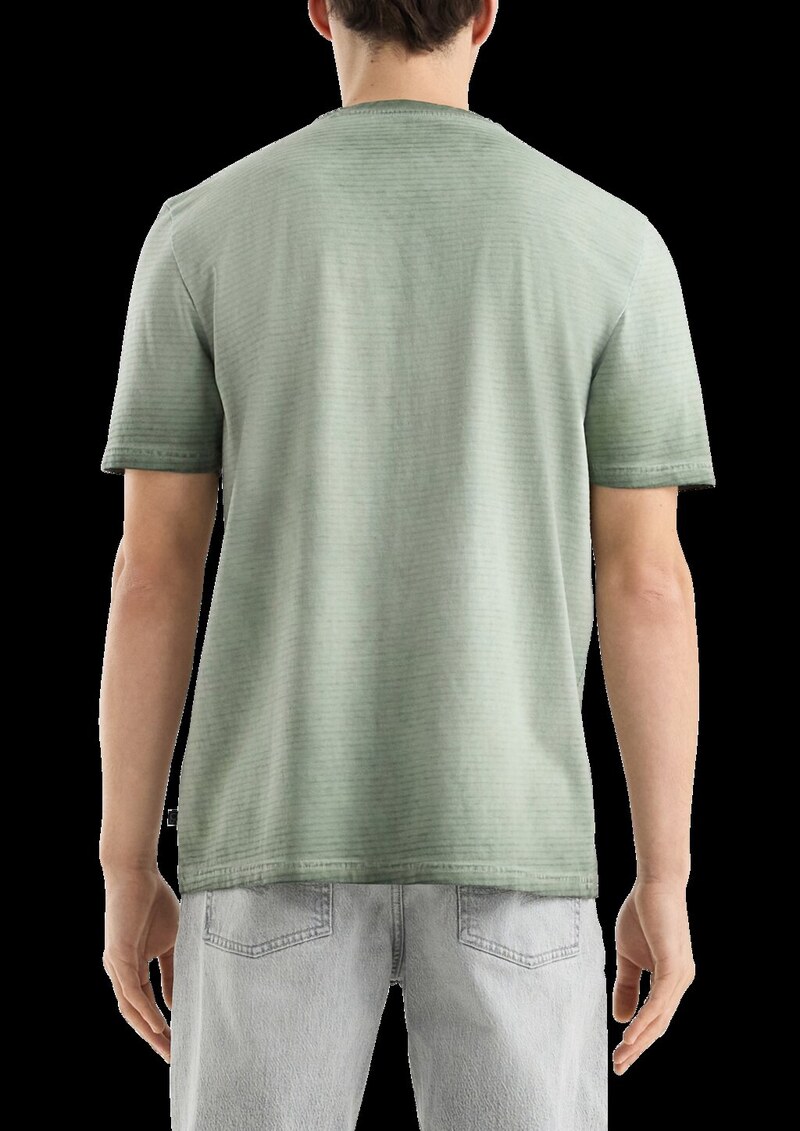 Gewaschenes Ringelshirt mit Rundhalsausschnitt