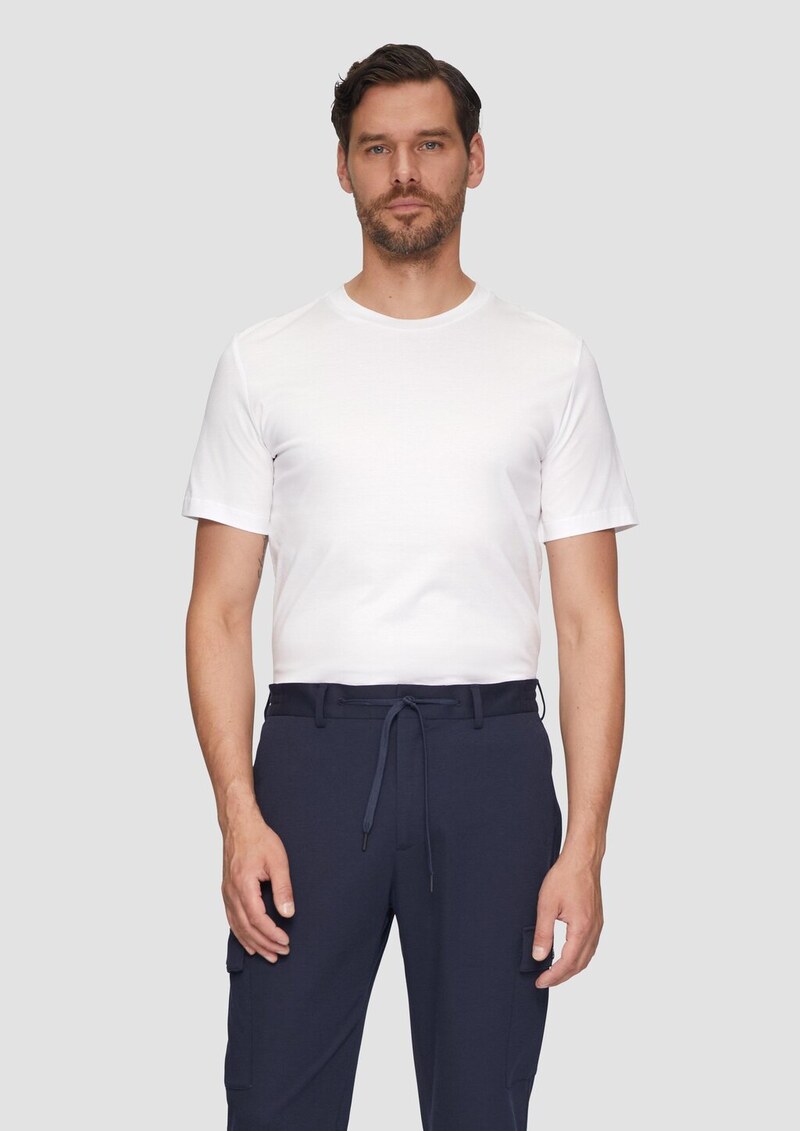 Jerseyshirt im Slim Fit aus merzerisierter Baumwolle