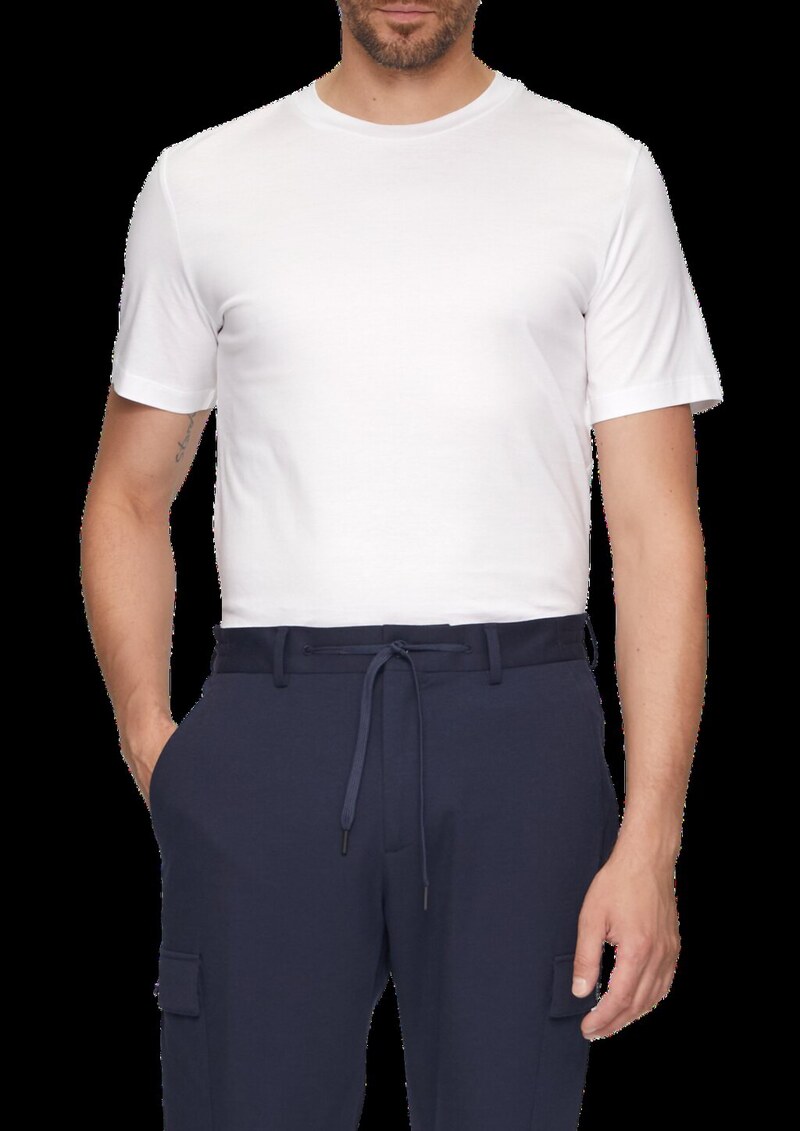 Jerseyshirt im Slim Fit aus merzerisierter Baumwolle