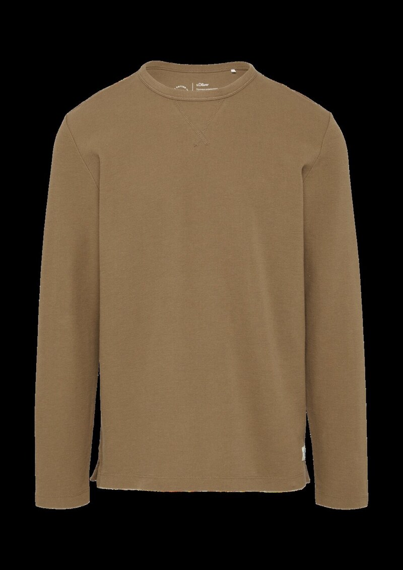 Langarmshirt mit Waffelstruktur und sportiven Details