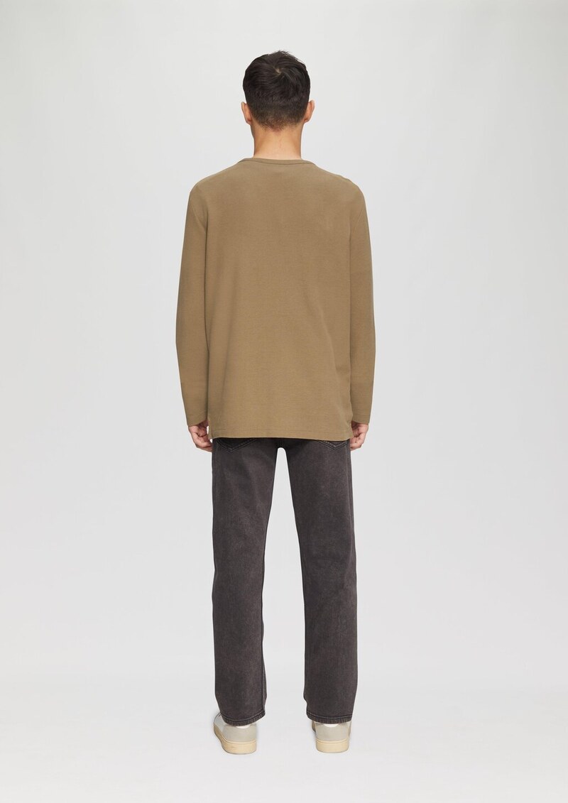 Langarmshirt mit Waffelstruktur und sportiven Details