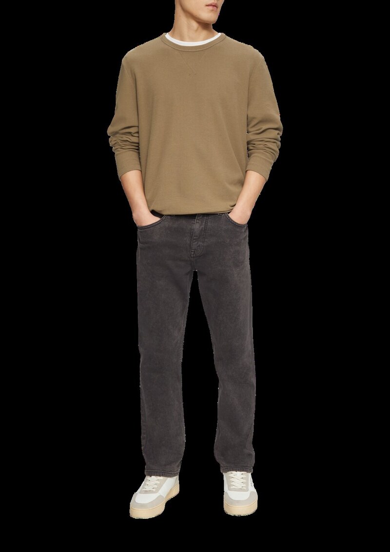 Langarmshirt mit Waffelstruktur und sportiven Details