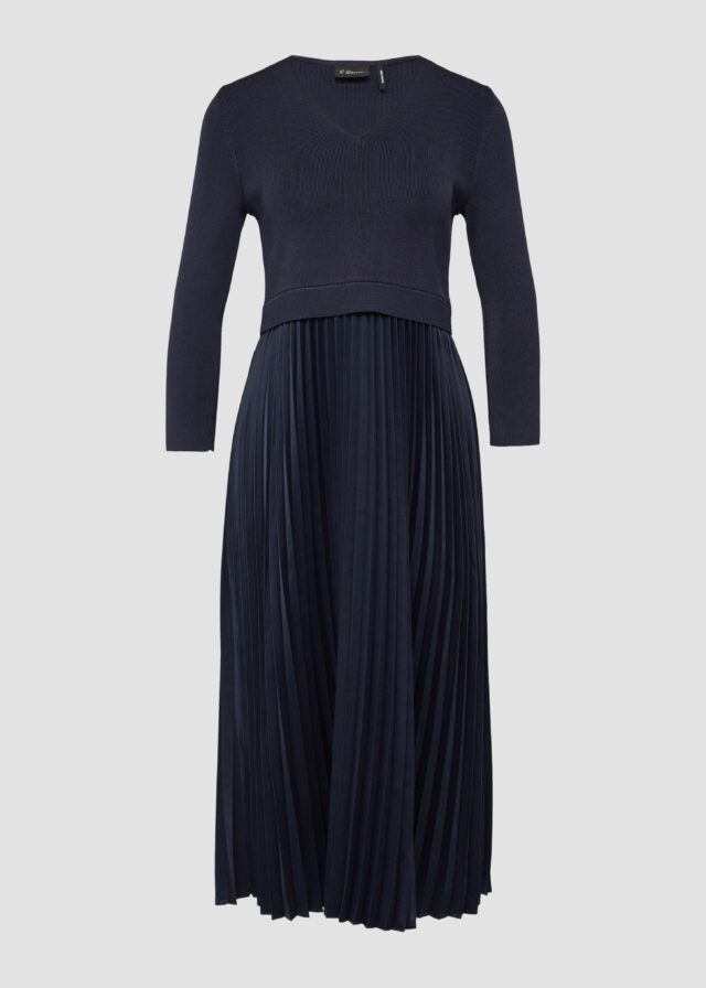 Midikleid mit plissiertem Rock
