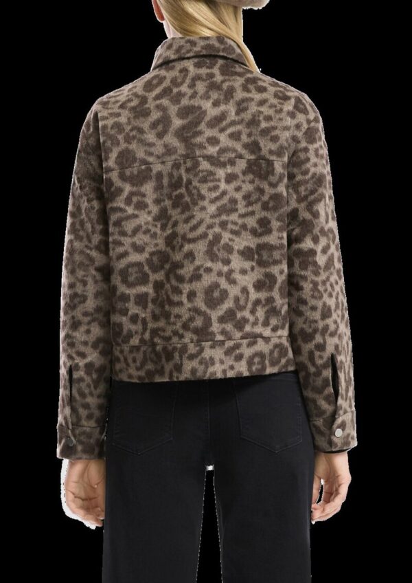 Jacke aus Wollmix mit Leo-Print