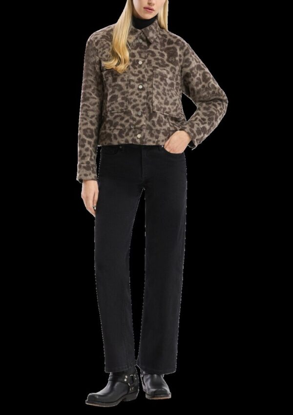 Jacke aus Wollmix mit Leo-Print