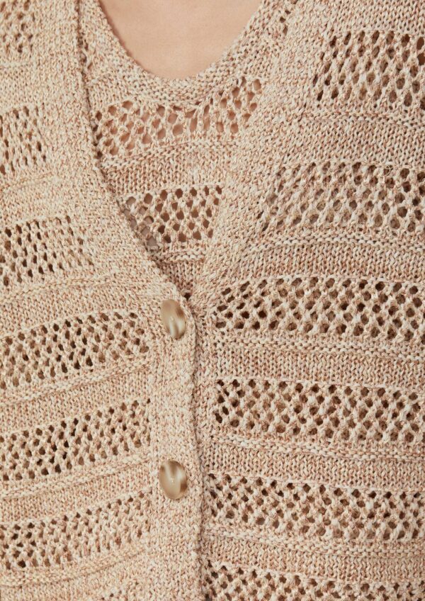 Loose-Fit-Cardigan mit Ajourmuster