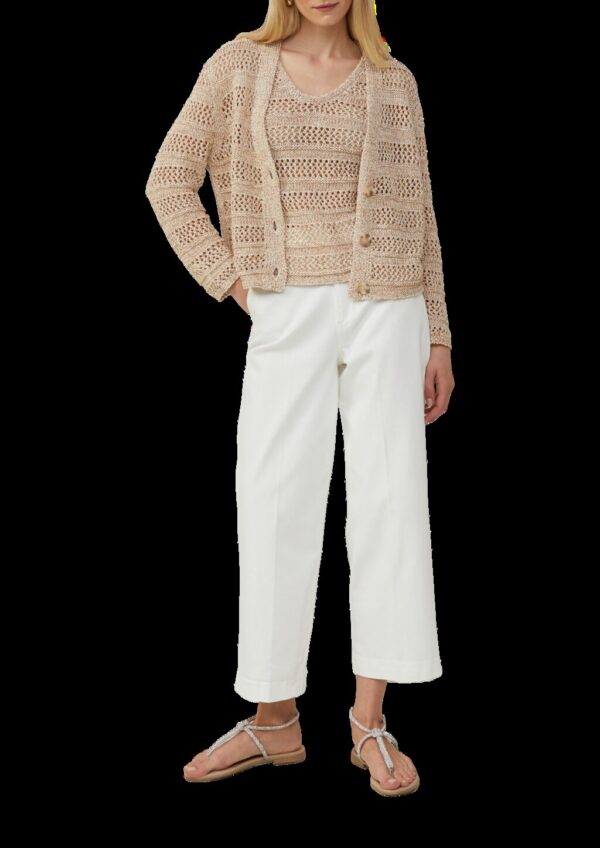 Loose-Fit-Cardigan mit Ajourmuster