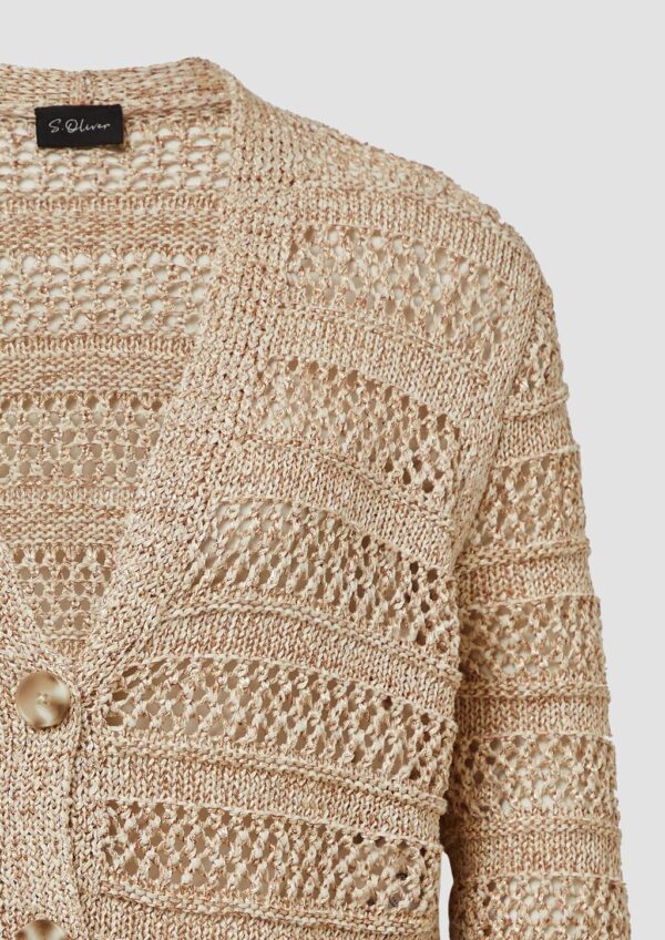 Loose-Fit-Cardigan mit Ajourmuster