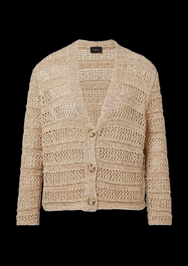 Loose-Fit-Cardigan mit Ajourmuster