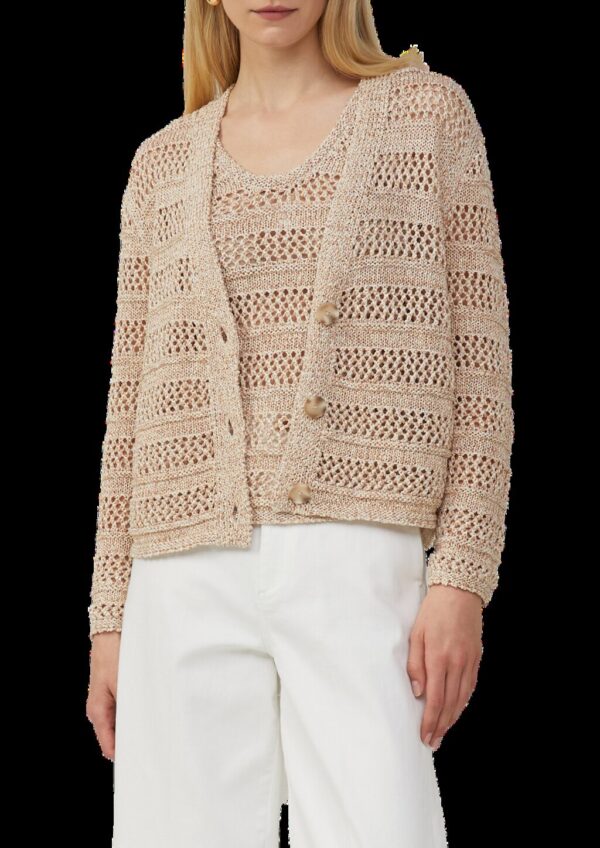 Loose-Fit-Cardigan mit Ajourmuster