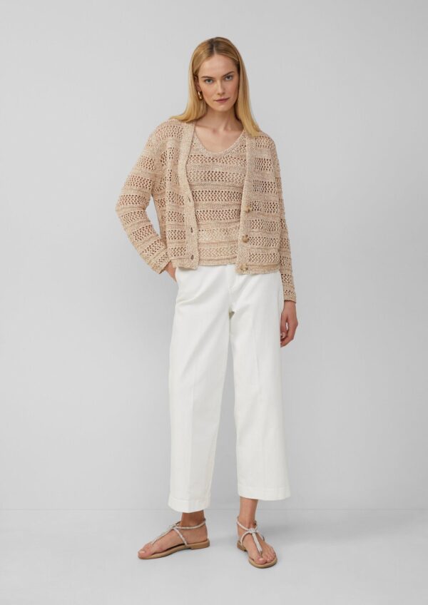 Loose-Fit-Cardigan mit Ajourmuster