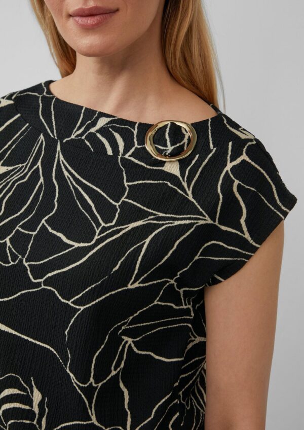Gemustertes Relaxed-Fit-Shirt mit Schmuck-Detail
