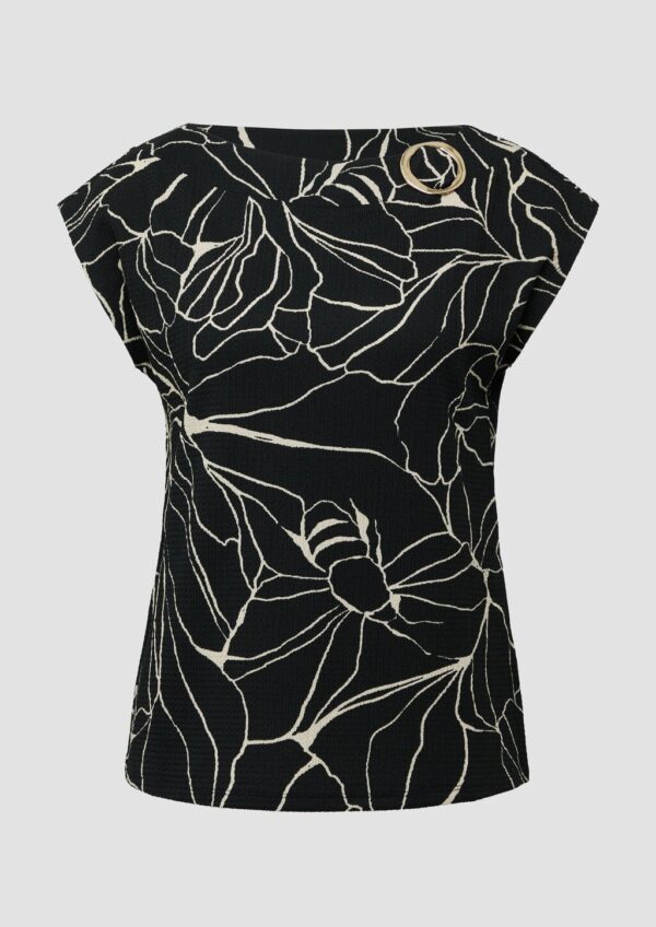 Gemustertes Relaxed-Fit-Shirt mit Schmuck-Detail