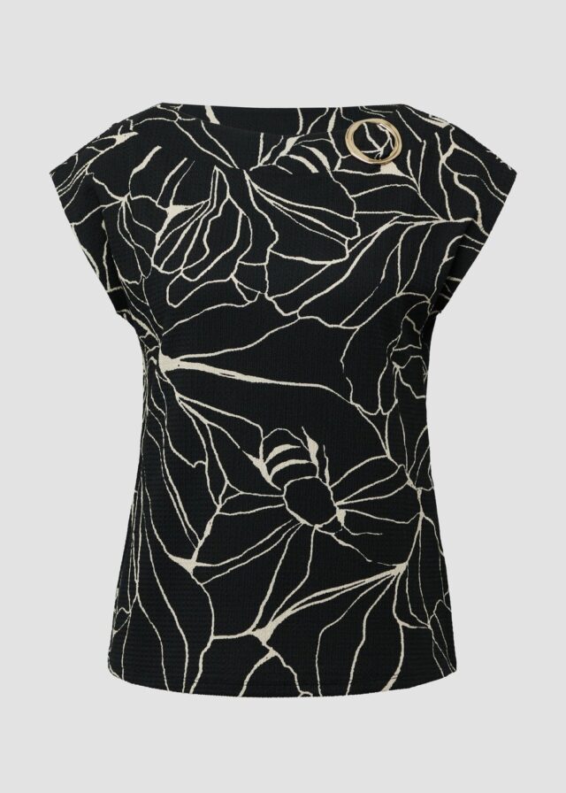 Gemustertes Relaxed-Fit-Shirt mit Schmuck-Detail