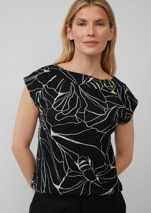 Gemustertes Relaxed-Fit-Shirt mit Schmuck-Detail