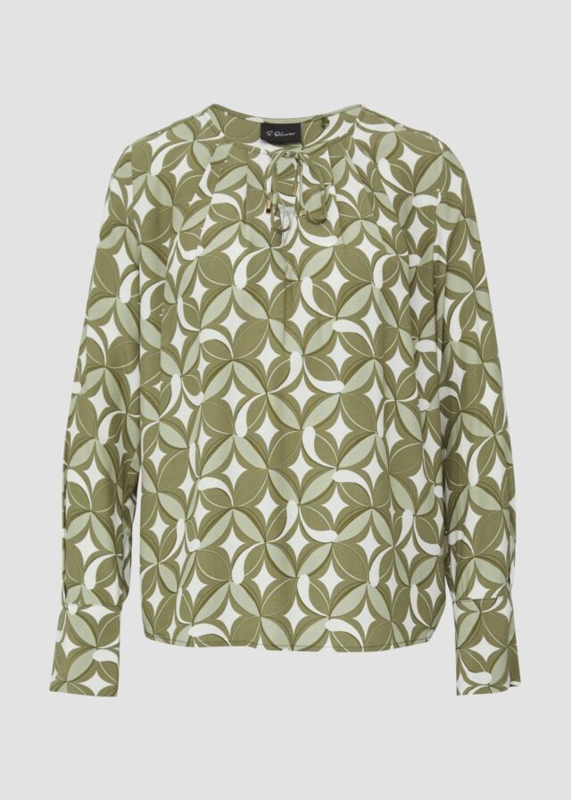 Tunikabluse aus Viskose mit Faltendetails