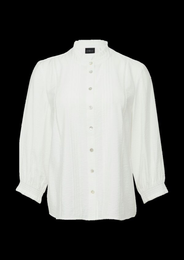 Bluse mit Rüschenkragen und Biesenfalten