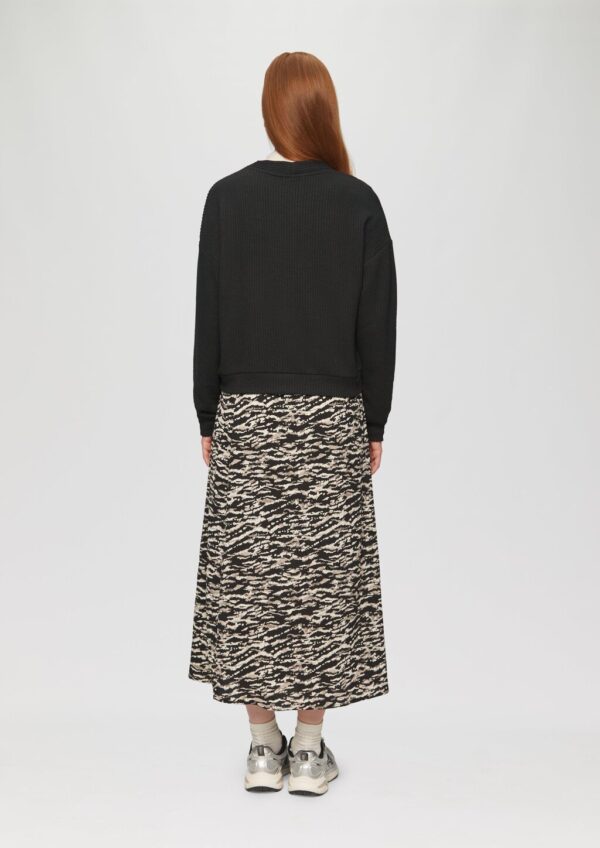 Shirtjacke mit Streifenstruktur und Knopfleiste