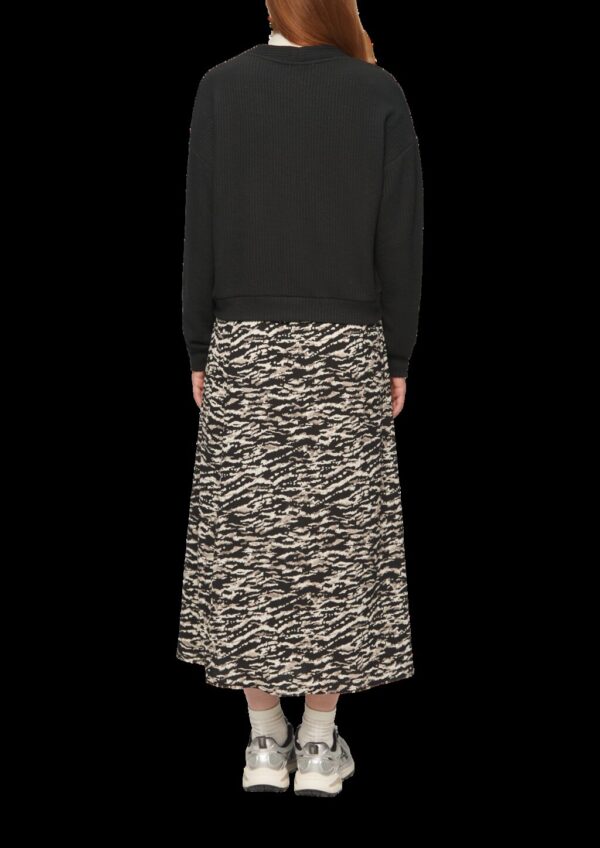 Shirtjacke mit Streifenstruktur und Knopfleiste