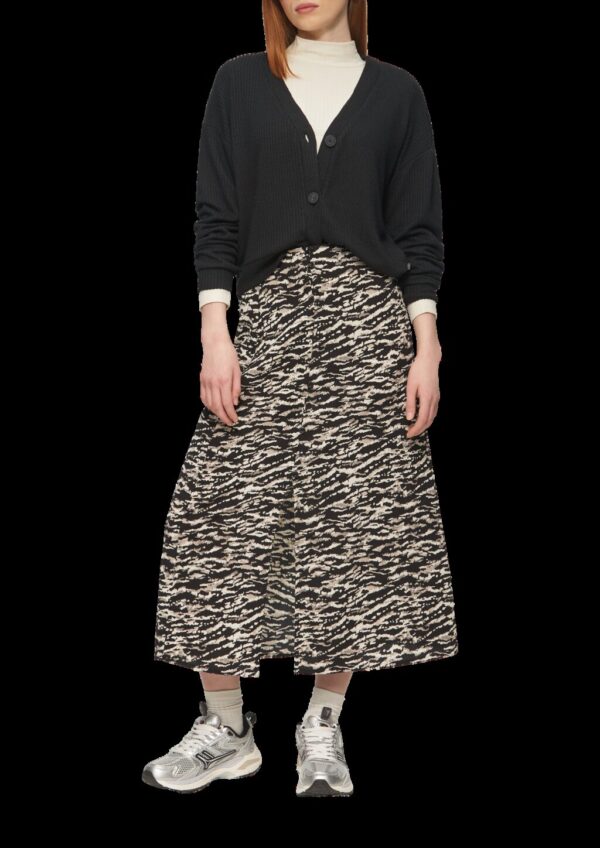 Shirtjacke mit Streifenstruktur und Knopfleiste