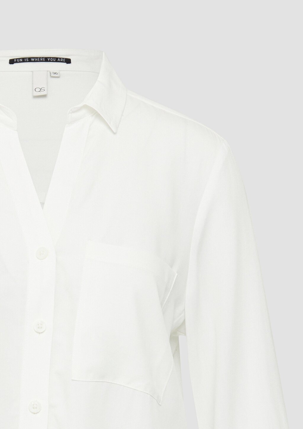 Viskosebluse mit Turn-up und aufgesetzten Taschen