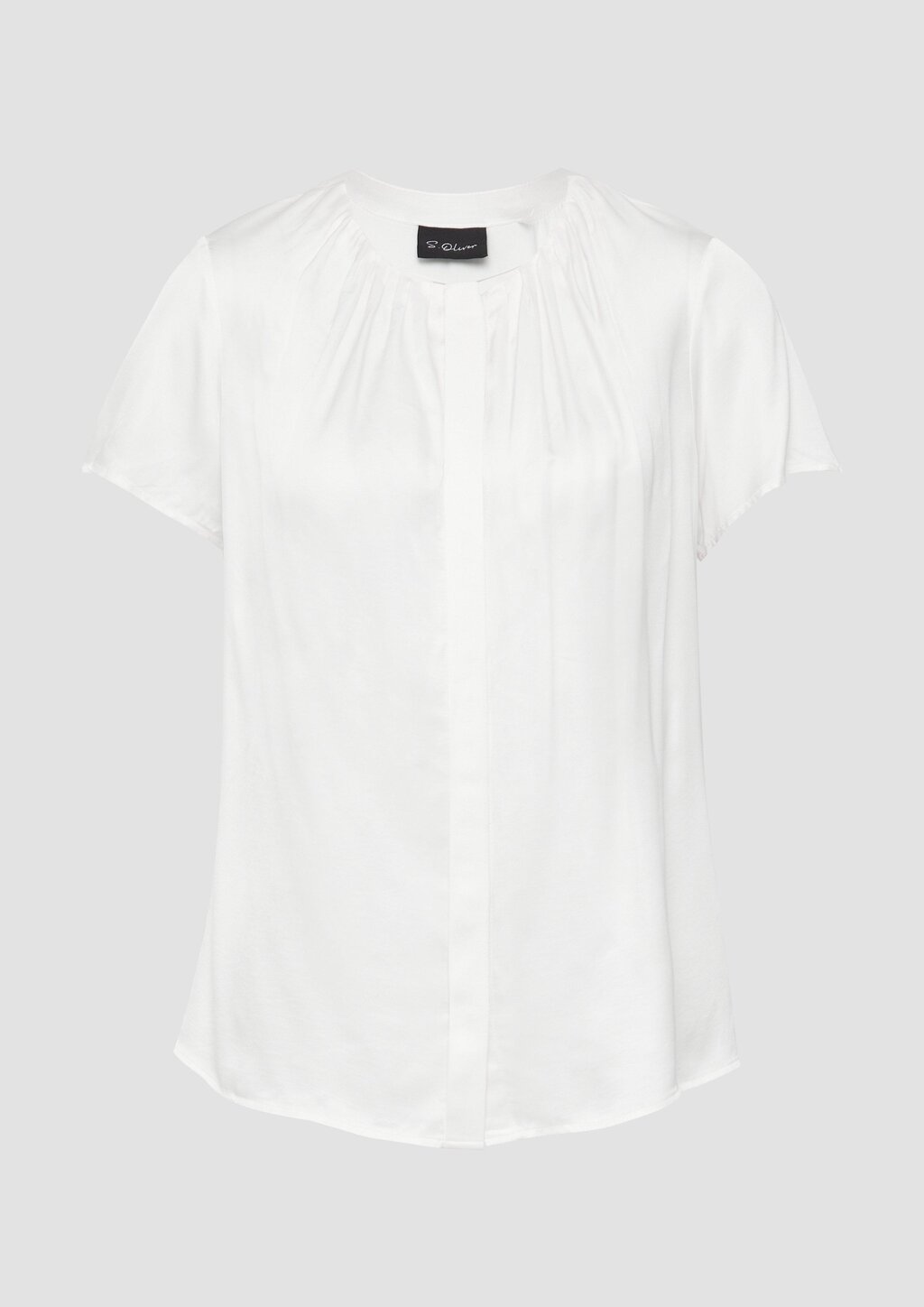 Satinbluse aus Viskose mit verdeckter Knopfleiste