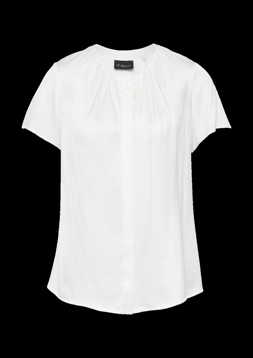 Satinbluse aus Viskose mit verdeckter Knopfleiste