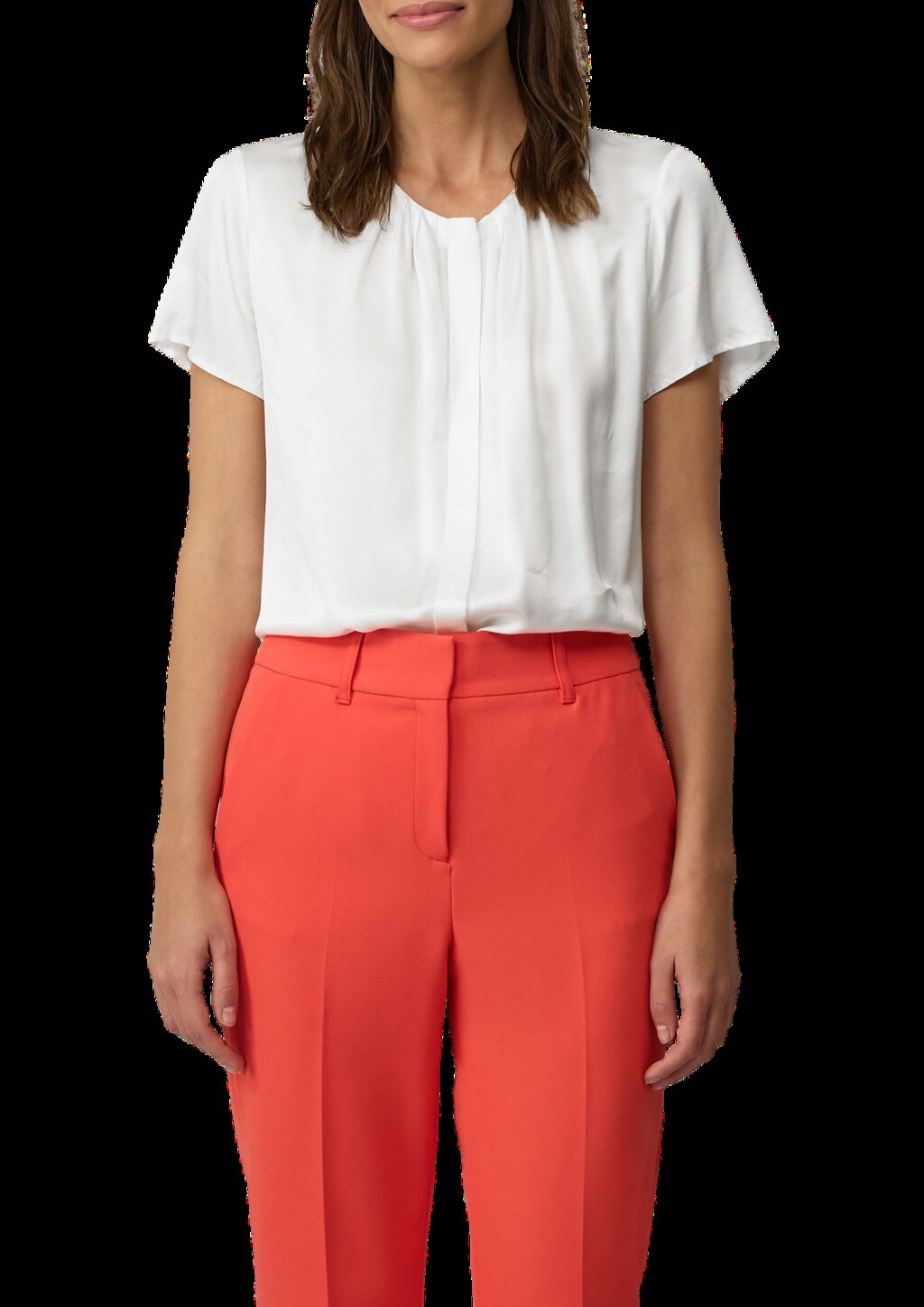 Satinbluse aus Viskose mit verdeckter Knopfleiste