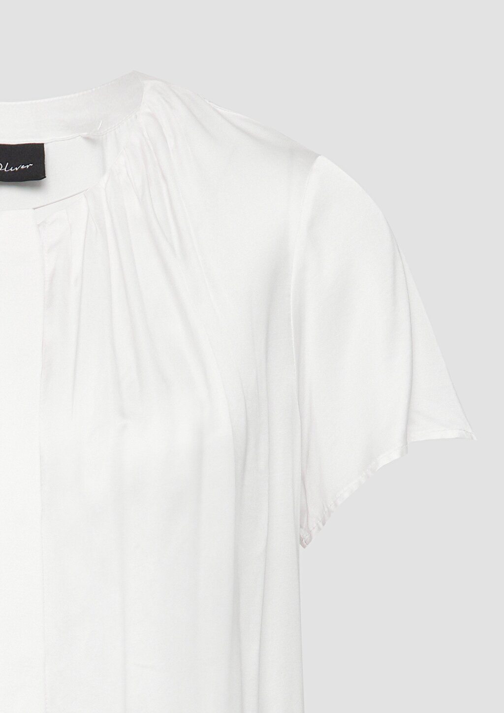 Satinbluse aus Viskose mit verdeckter Knopfleiste