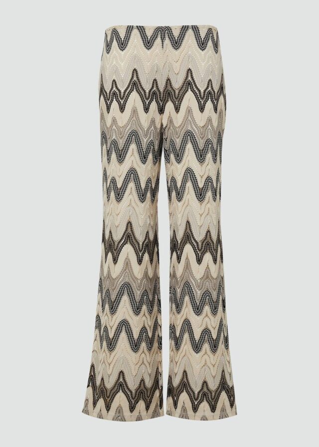 Wide-Leg-Hose aus Häkeljersey mit All-over-Muster