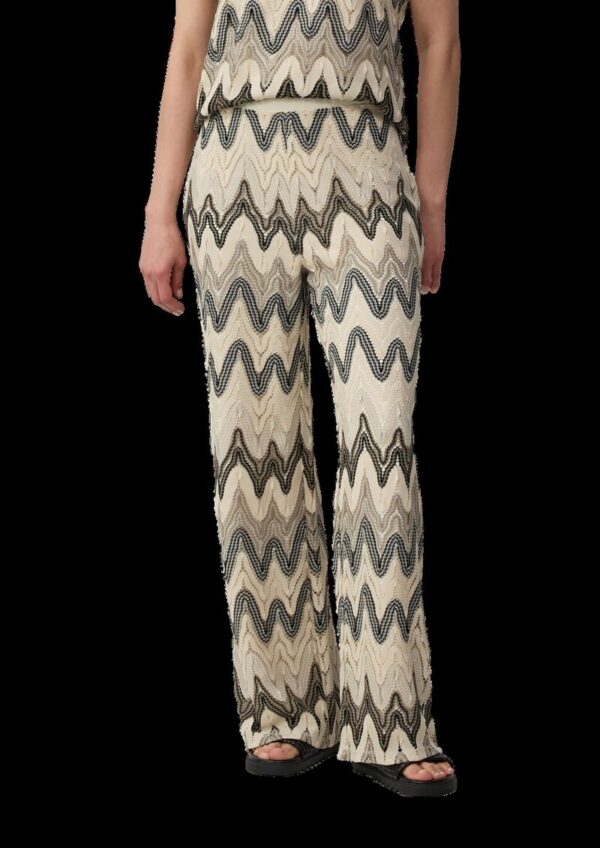 Wide-Leg-Hose aus Häkeljersey mit All-over-Muster