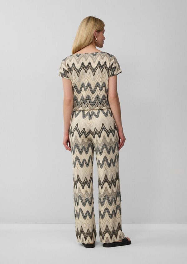 Wide-Leg-Hose aus Häkeljersey mit All-over-Muster