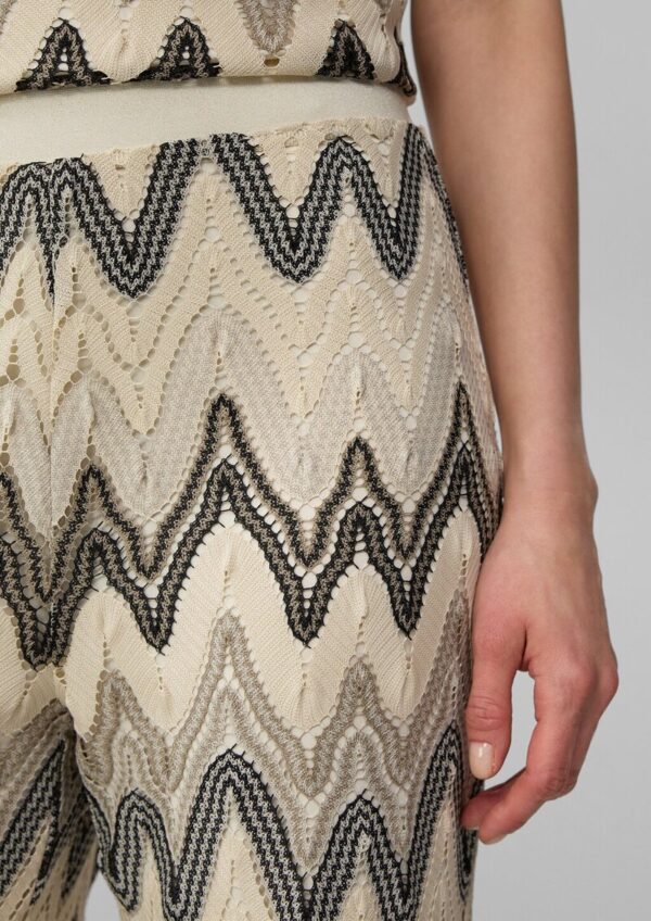 Wide-Leg-Hose aus Häkeljersey mit All-over-Muster