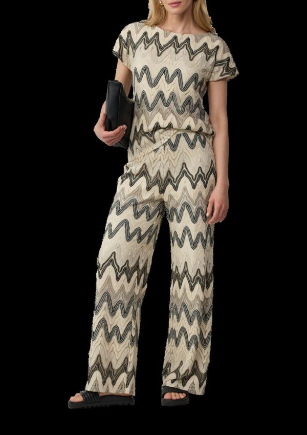 Wide-Leg-Hose aus Häkeljersey mit All-over-Muster