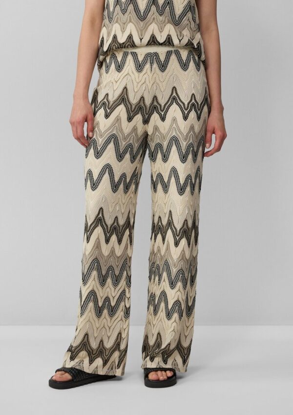 Wide-Leg-Hose aus Häkeljersey mit All-over-Muster