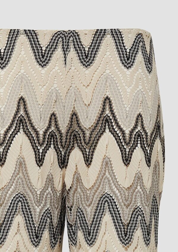 Wide-Leg-Hose aus Häkeljersey mit All-over-Muster