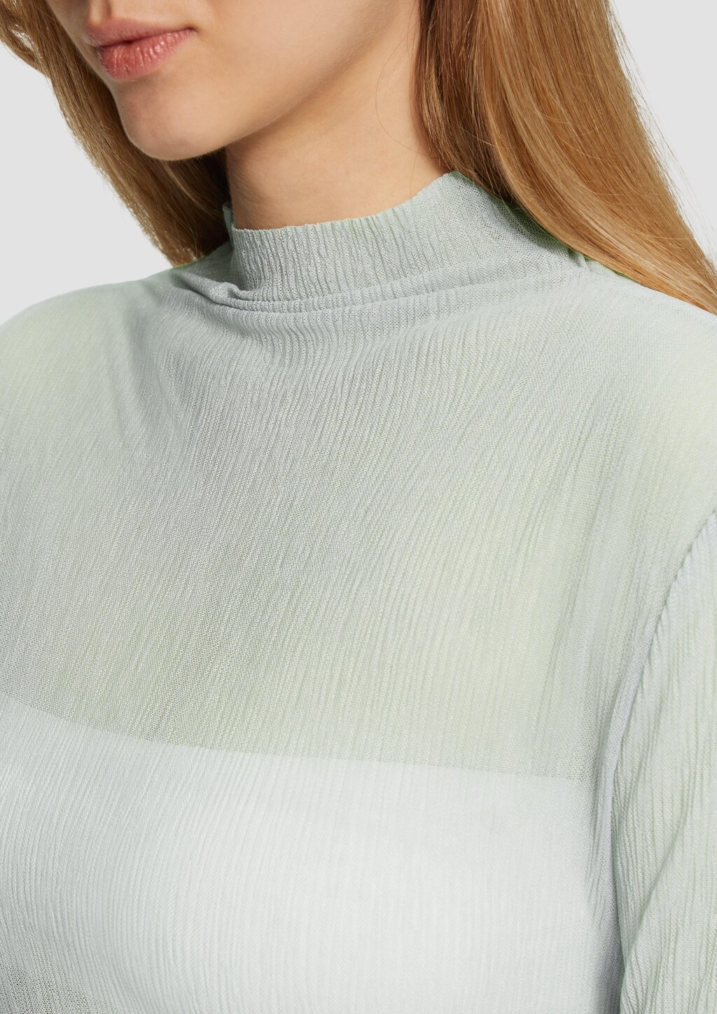 Meshshirt mit Stehkragen