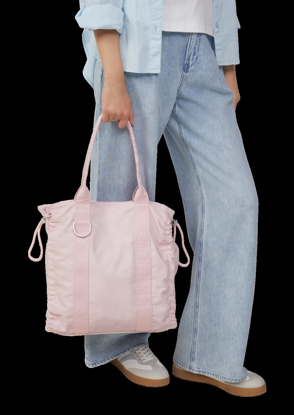 Shopper mit Logo und Kordelzug-Details