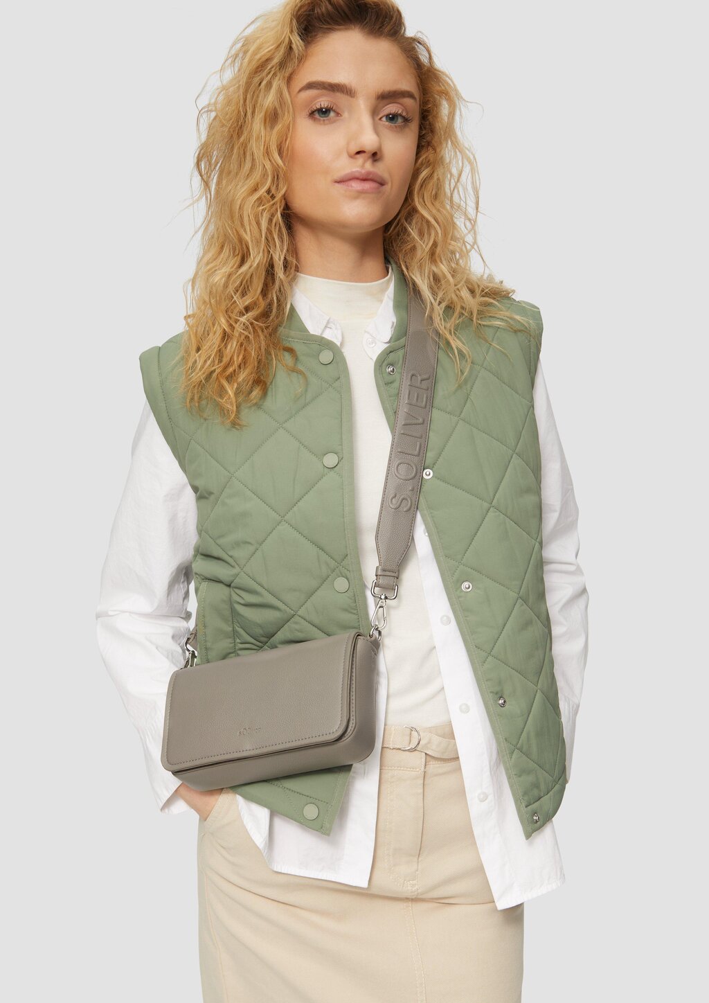 City-Bag aus Lederimitat mit abnehmbarem Logo-Schultergurt