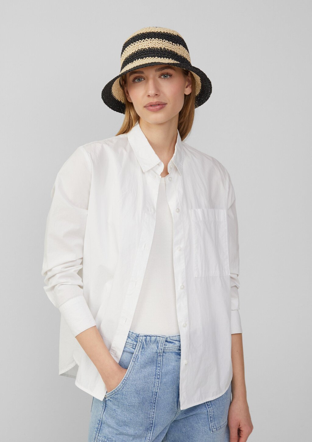 Hut aus Raffia mit Logo-Ring