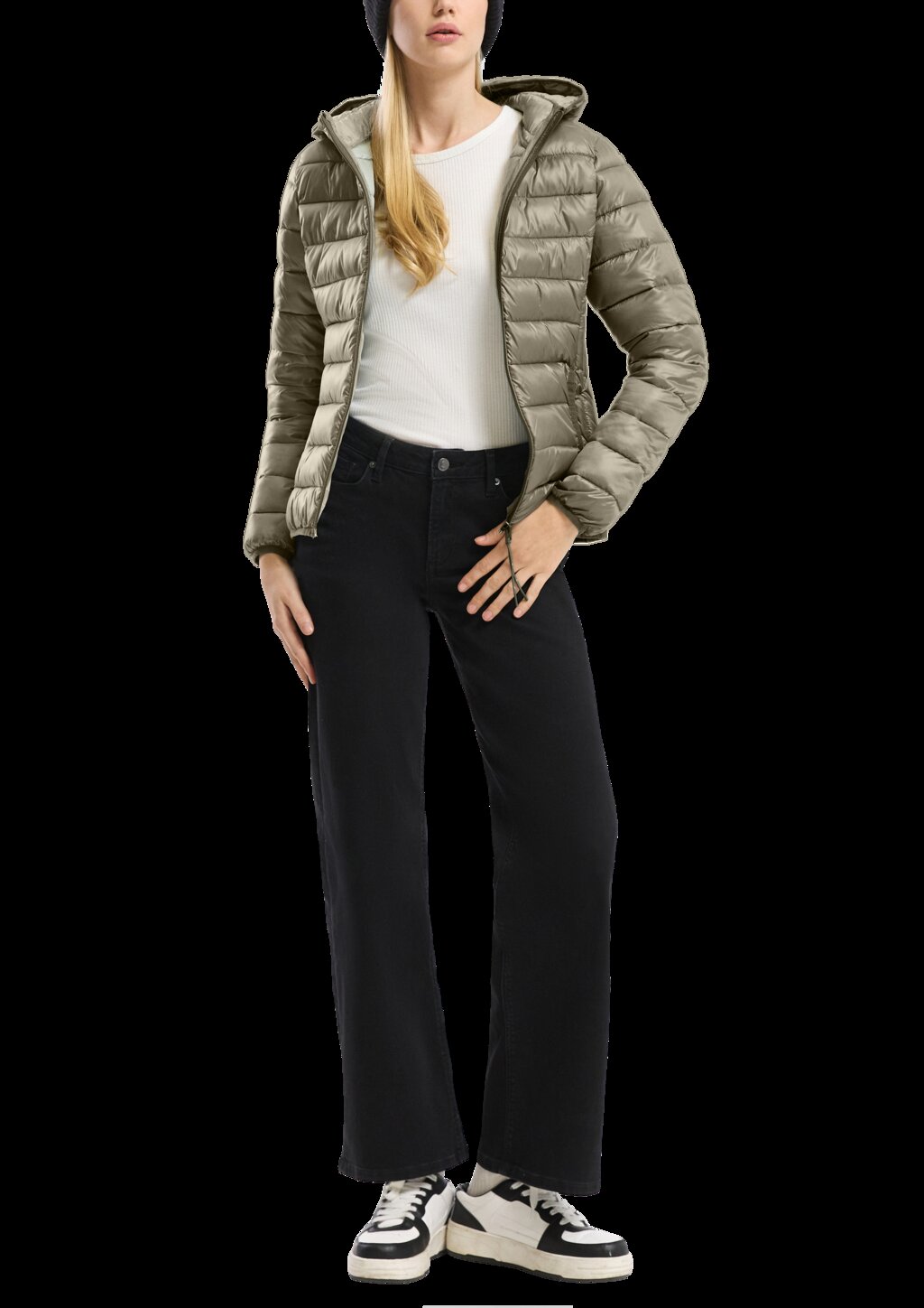 Leicht wattierte Steppjacke mit Kapuze